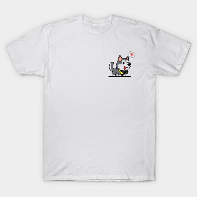 cute huskie by the chest T-Shirt by HenryHenry